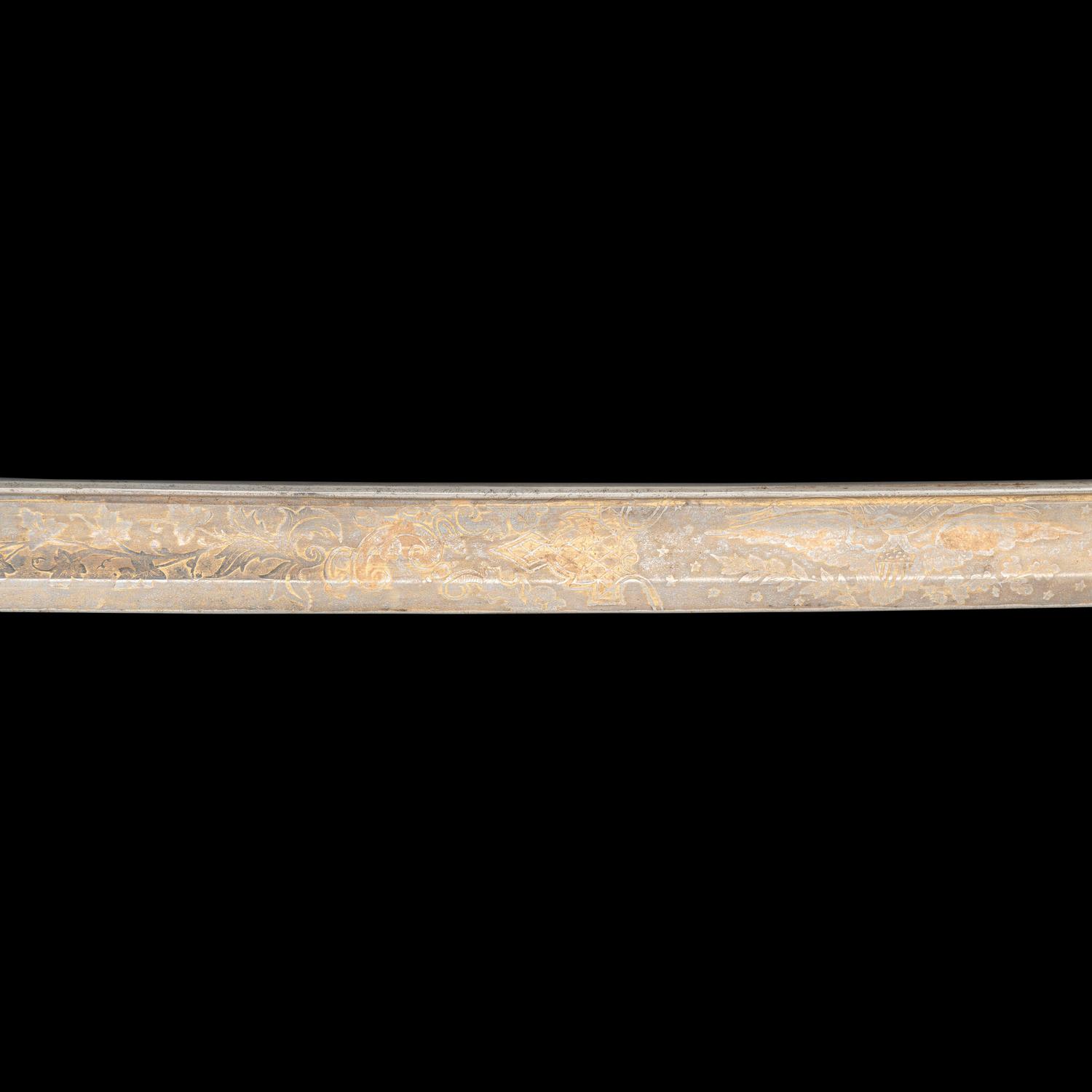 Presentation Grade Imported Staff & Field Officer's Saber Inscribed to Lt. Colonel (General) George Ward - Killed at Gettysburg