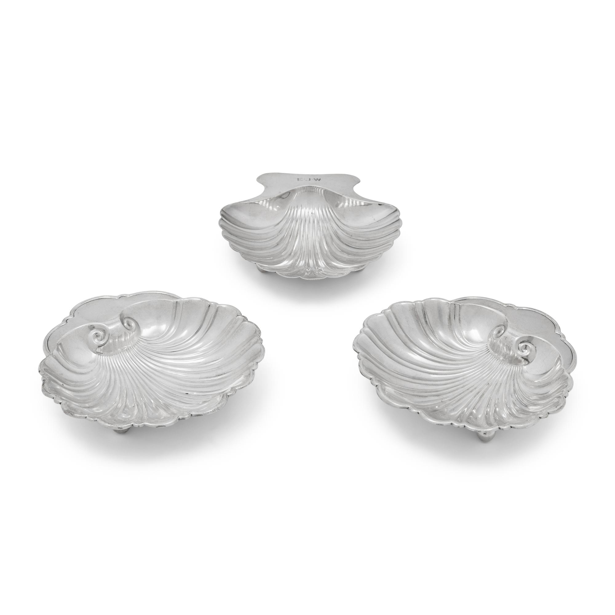 A Group of Three American Silver Shell-Form Dishes