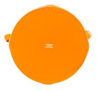 An Hermes Orange Clemence Feed Handbag, 6.75" x 7.25" x 5".