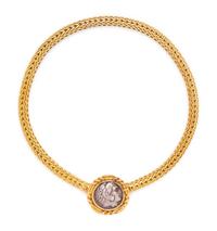YELLOW GOLD AND COIN NECKLACE