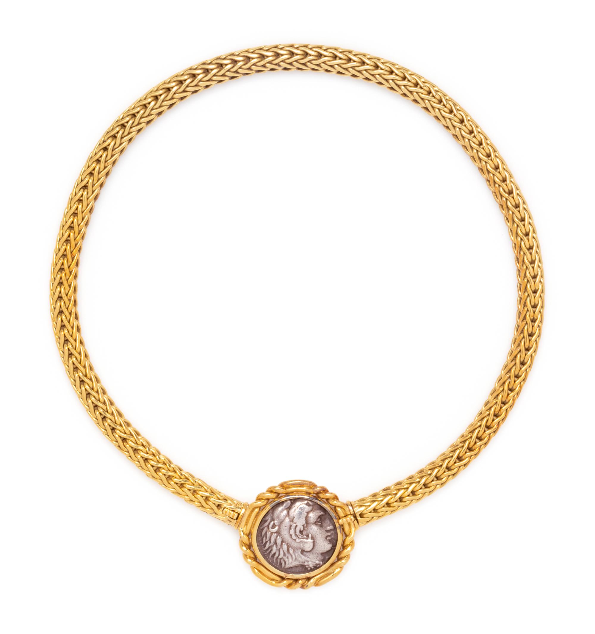 YELLOW GOLD AND COIN NECKLACE