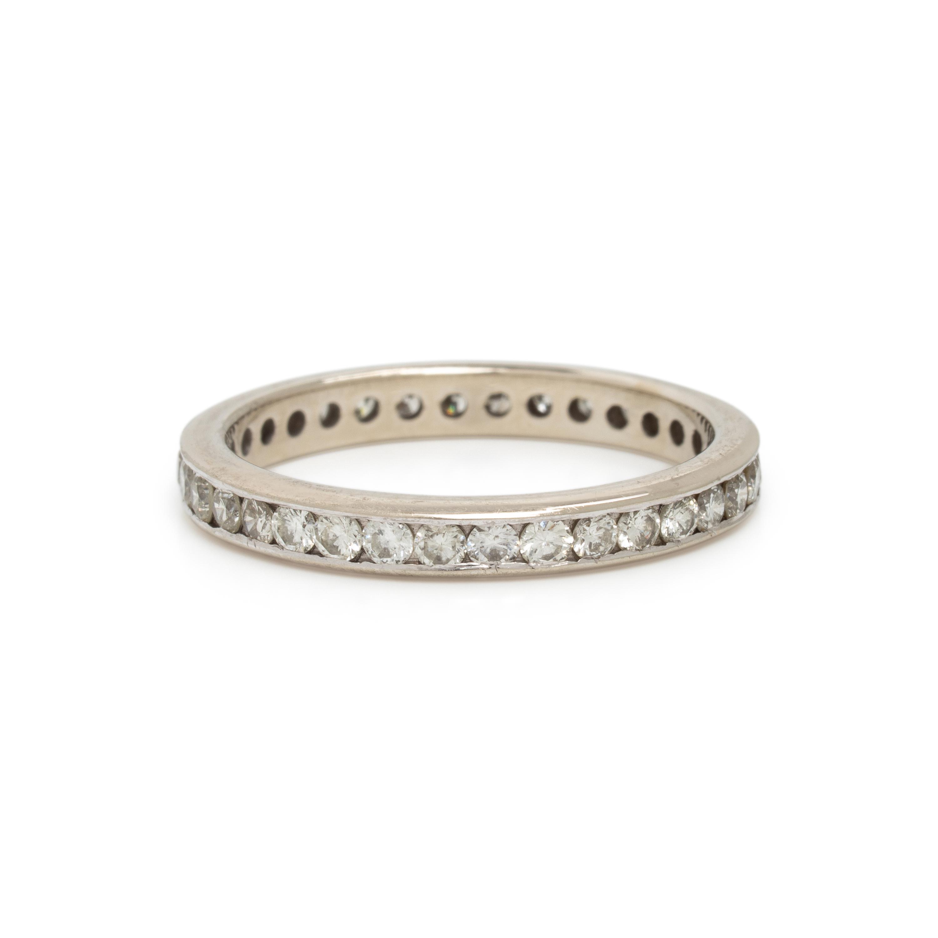 Pair of Diamond and White Gold Eternity Bands