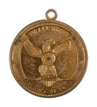[MCKINLEY, William (1843-1901).] A group of 2 items, incl. presidential campaign mechanical medal and inaugural program.