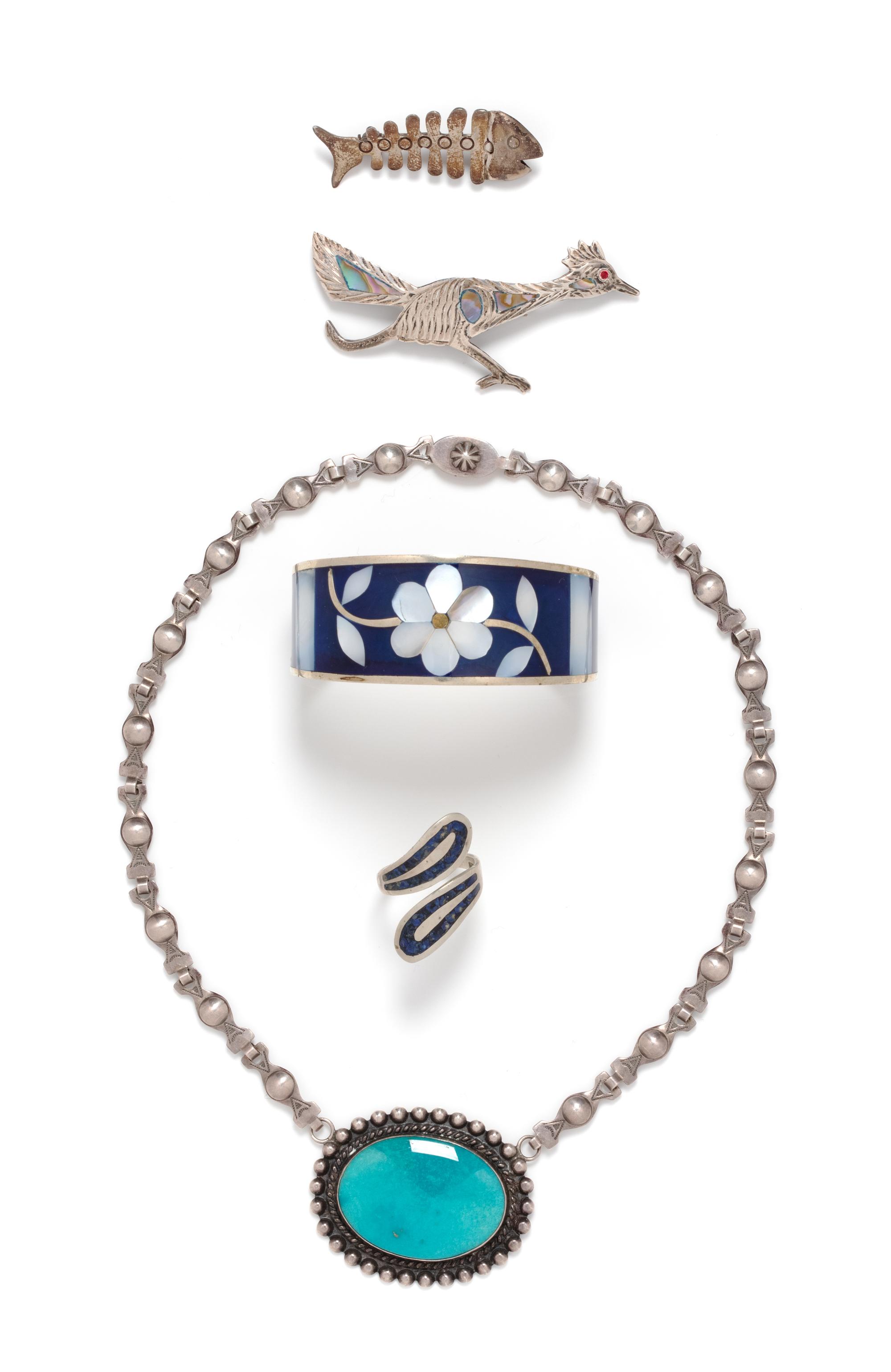 A Collection of Silver Jewelry,