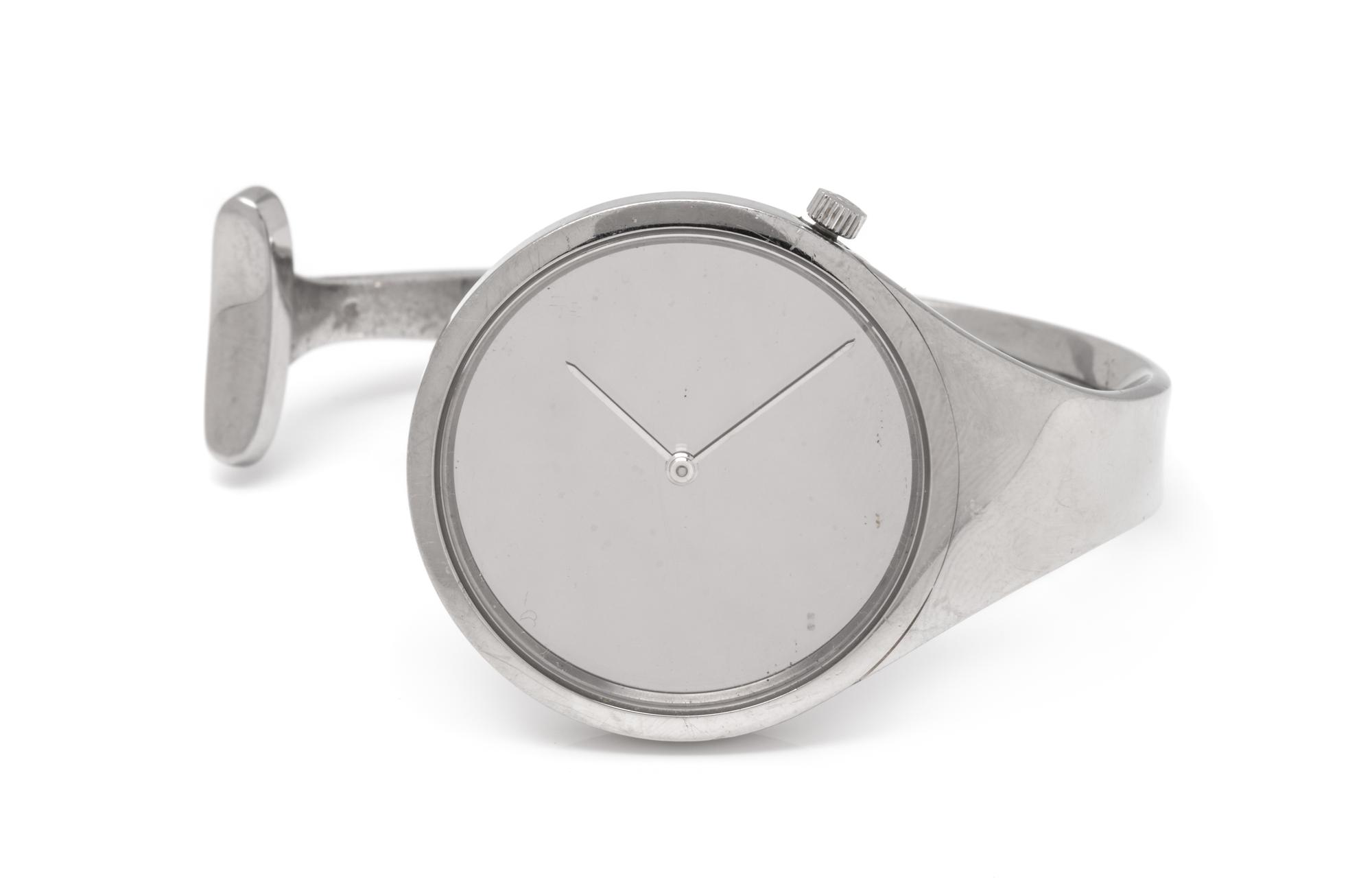 A Stainless Steel Bangle Wristwatch, Vivianna Torun Bülow-Hüben for Georg Jensen,