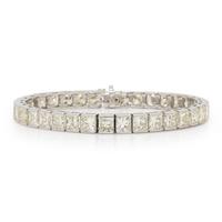 Diamond and White Gold Line Bracelet