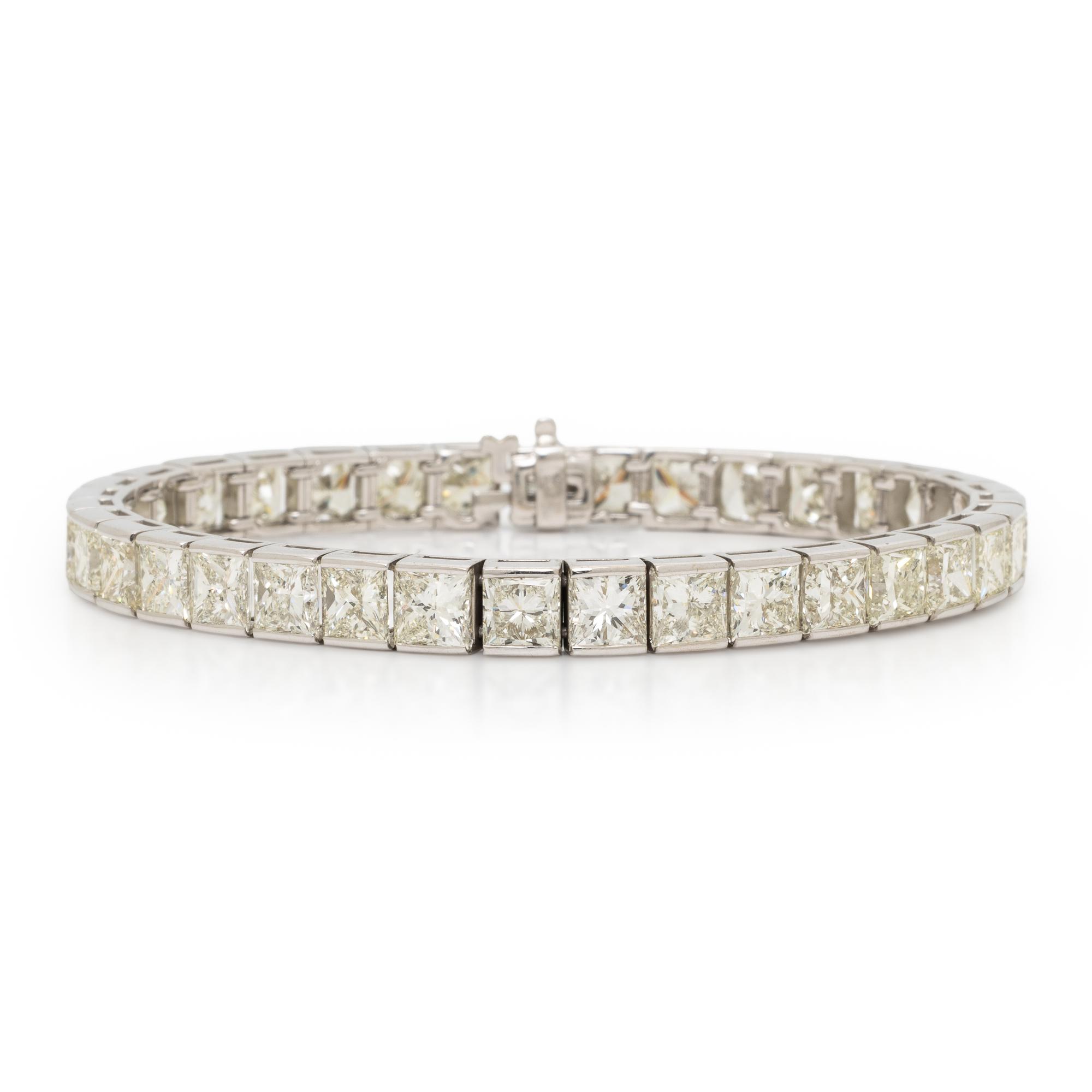 Diamond and White Gold Line Bracelet