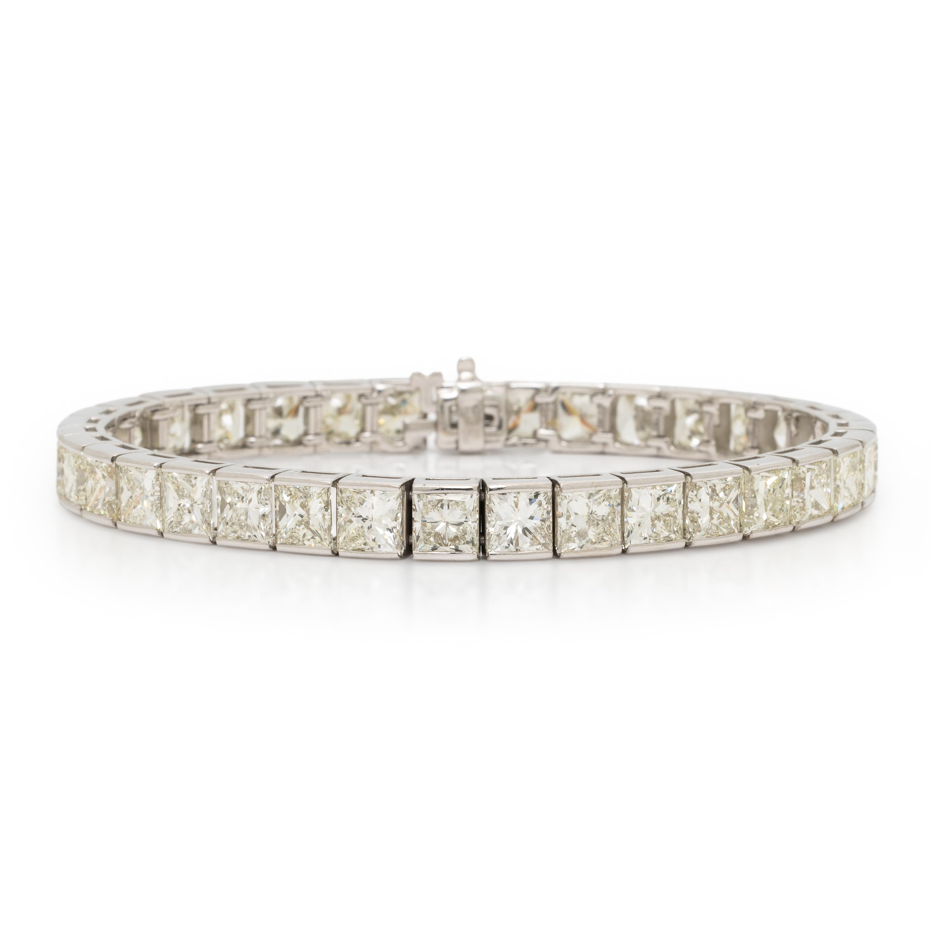 Diamond and White Gold Line Bracelet