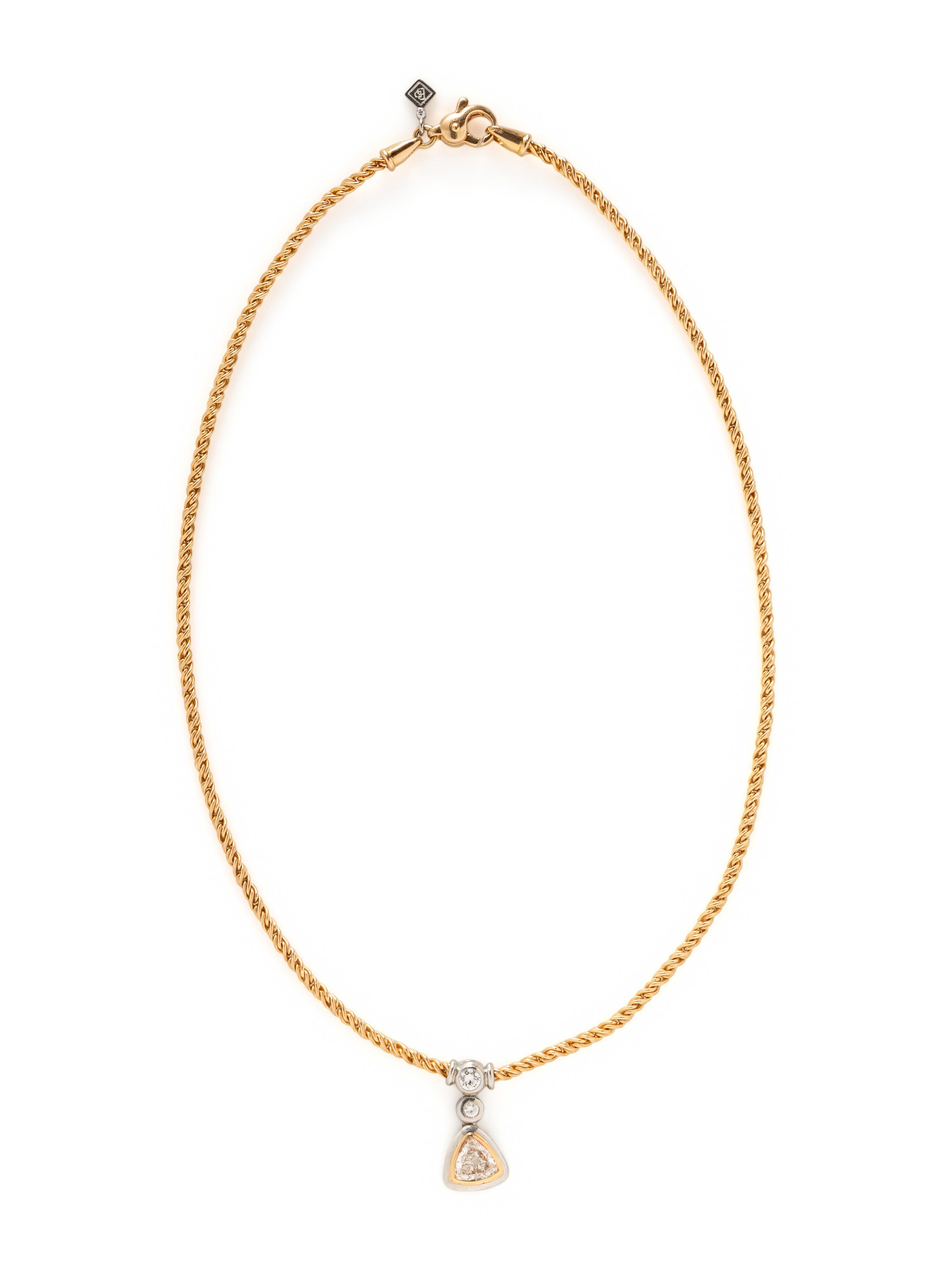 BOODLE & DUNTHORNE, GOLD, PLATINUM, AND DIAMOND NECKLACE
