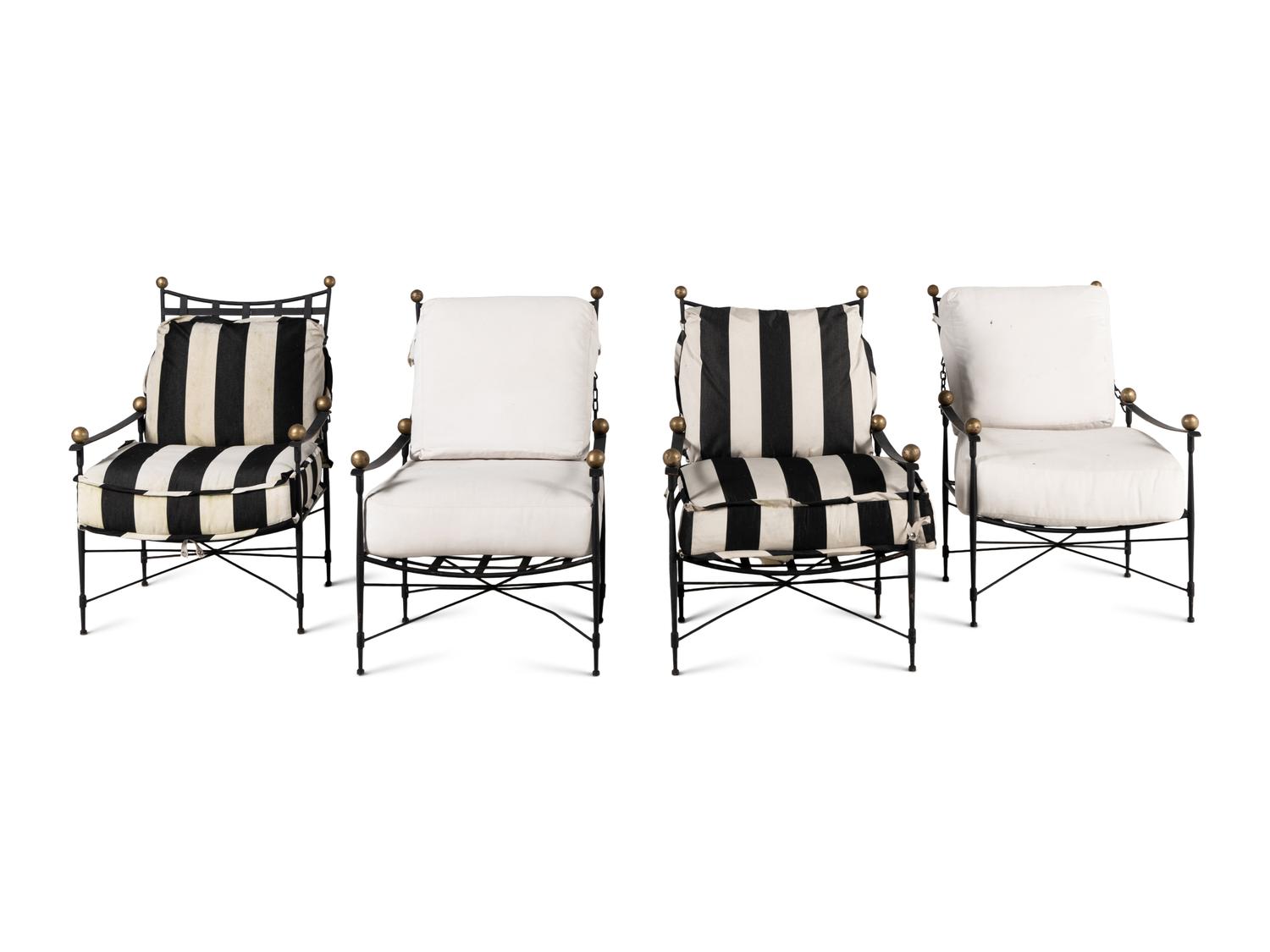 A Set of Four Mario Papperzini 'Amalfi' Reclining Arm Chairs