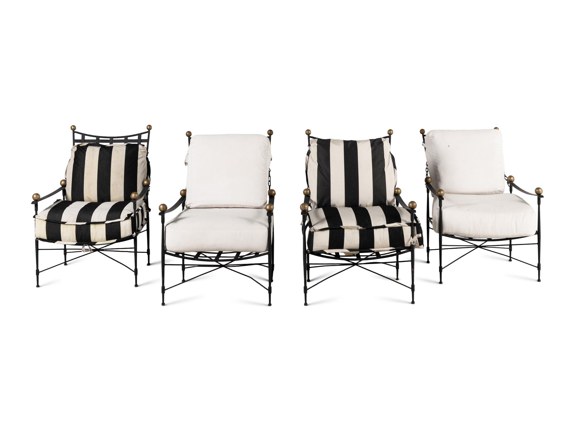 A Set of Four Mario Papperzini 'Amalfi' Reclining Arm Chairs