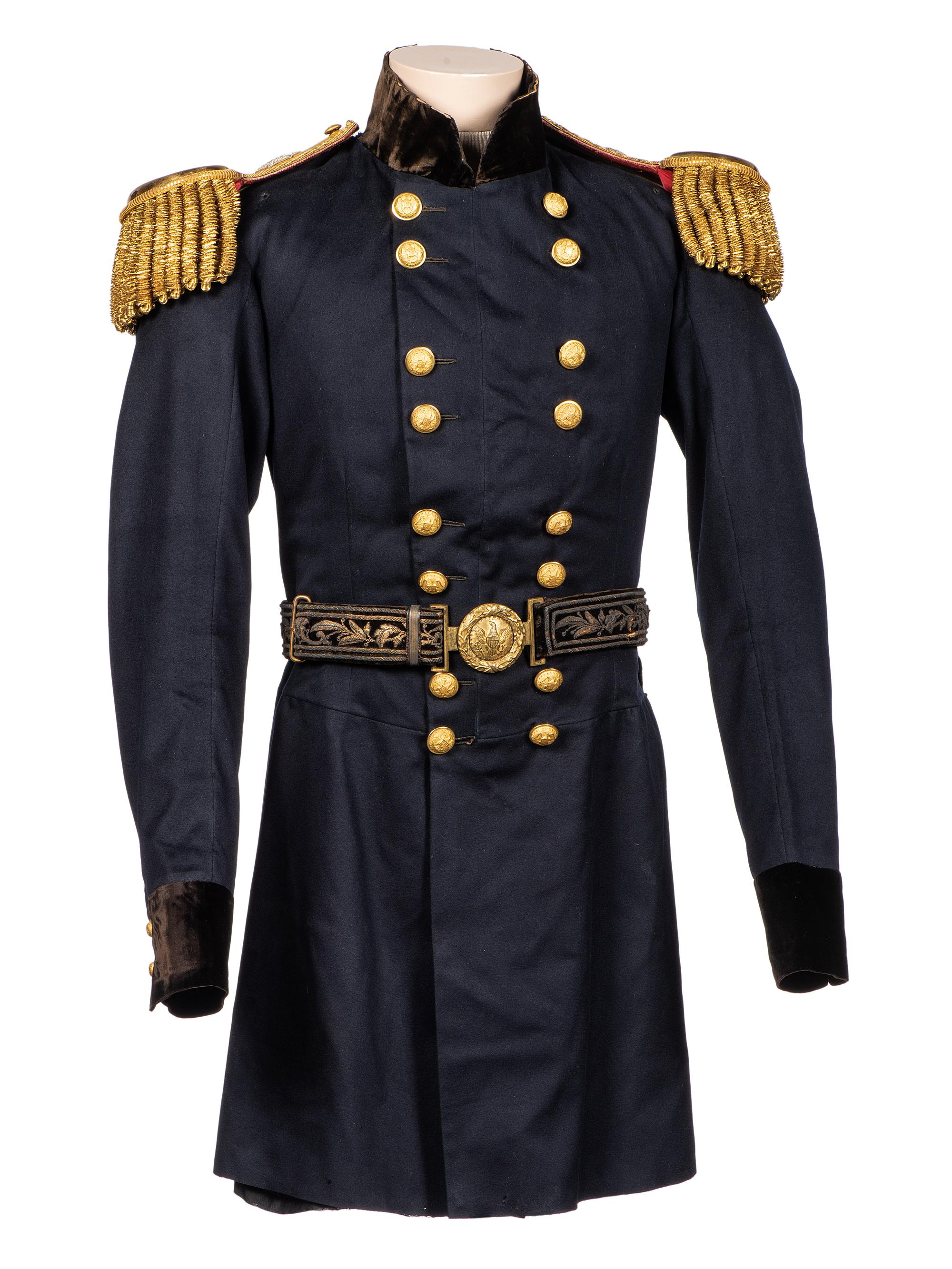 [MILITARIA]. Brigadier General Lansing B. Swan archive incl. New York militia frock coat, belt, epaulettes, and daguerreotype.