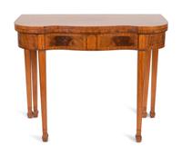 An American Federal Style Crossbanded Mahogany and Veneered Card Table