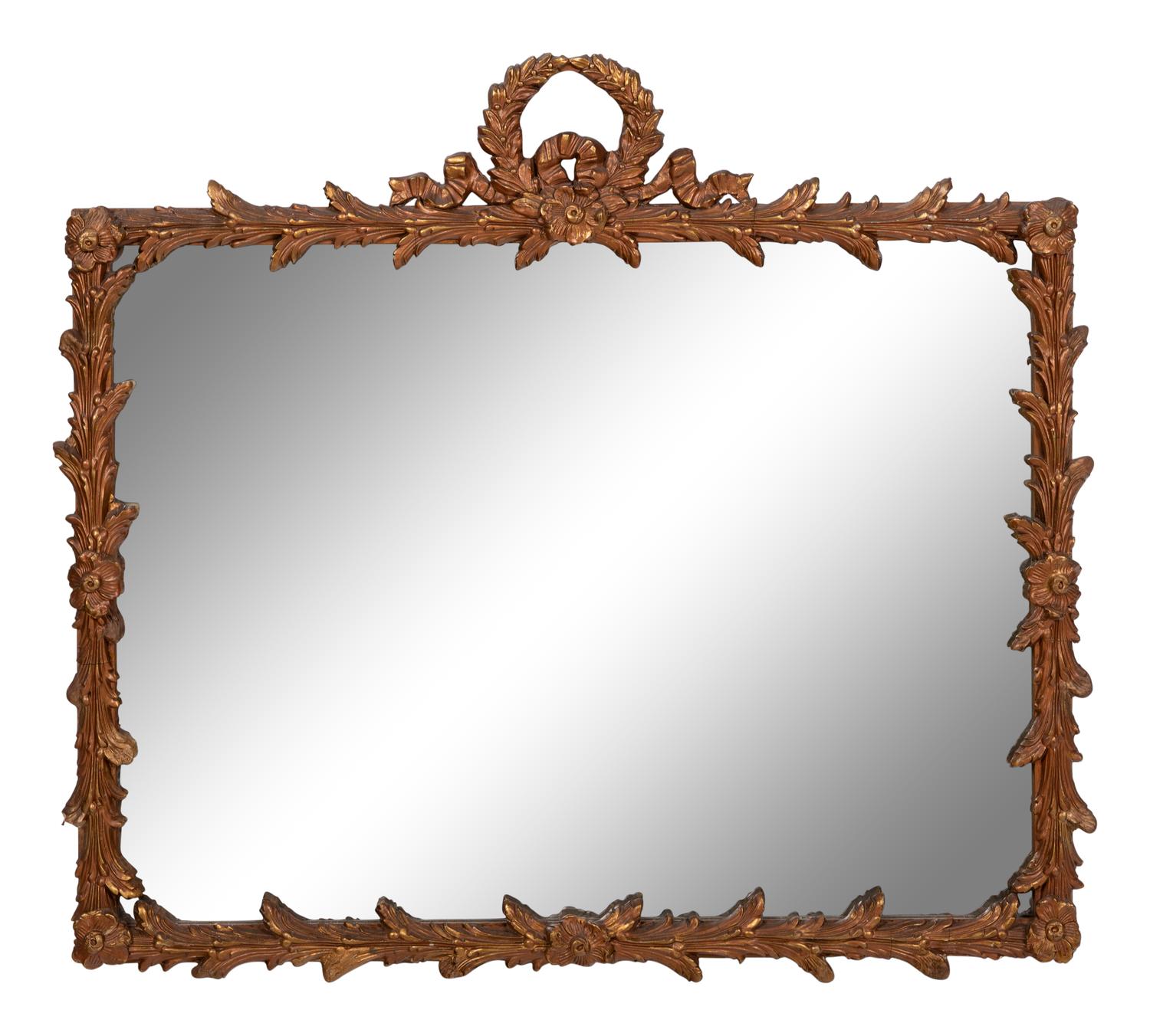 A Continental Giltwood Overmantel Mirror