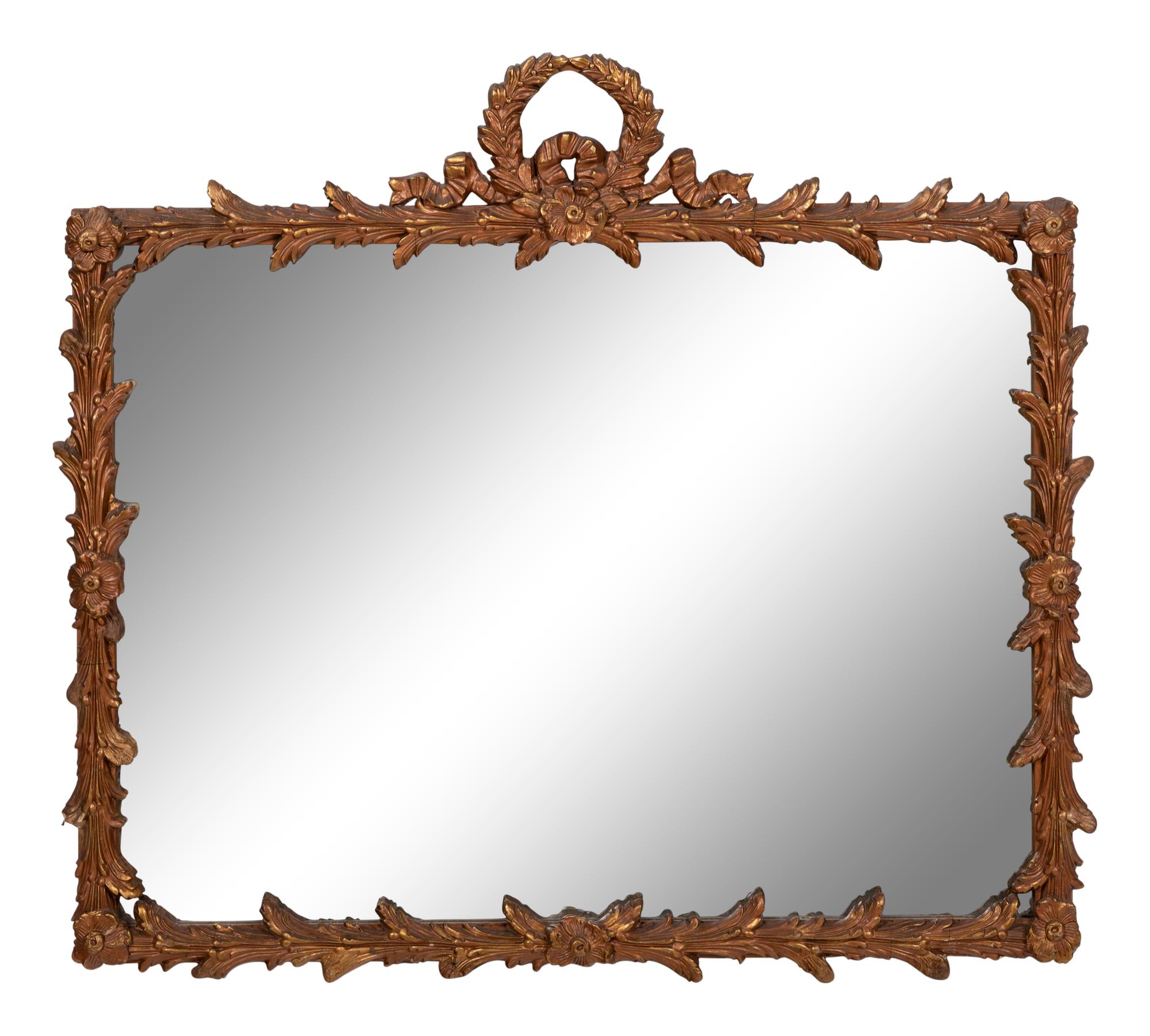 A Continental Giltwood Overmantel Mirror