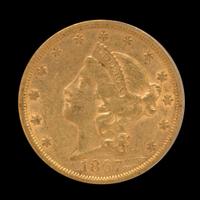 A United States 1867-S Liberty Head $20 Gold Coin