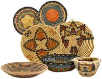 Group of Hopi wicker and coiled baskets first half 20th century