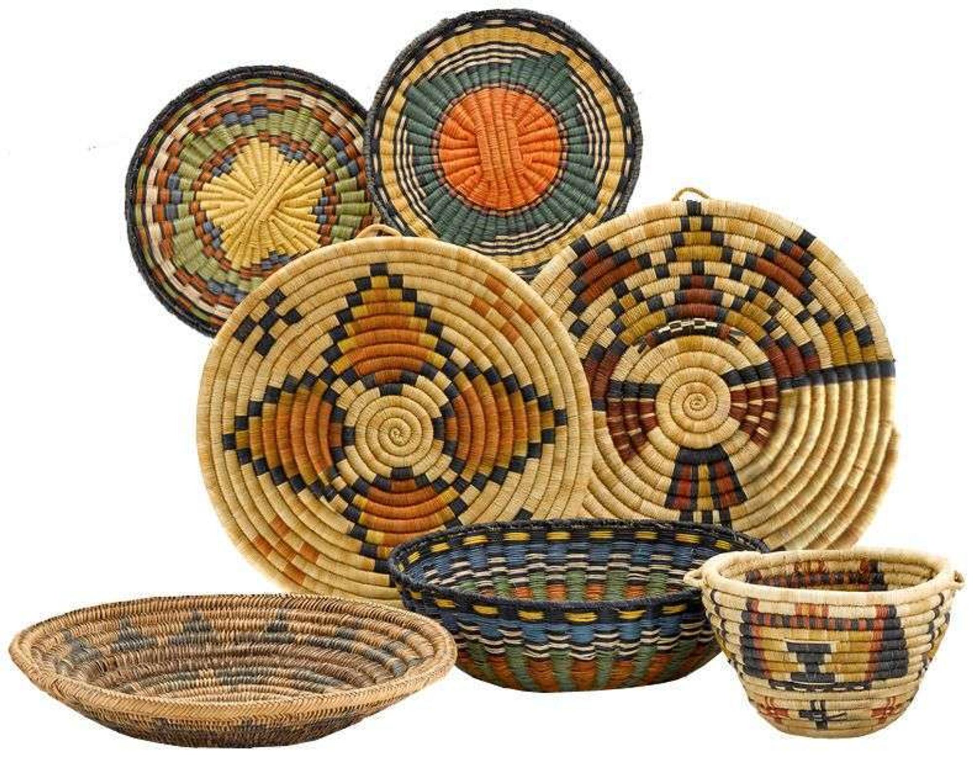 Group of Hopi wicker and coiled baskets first half 20th century