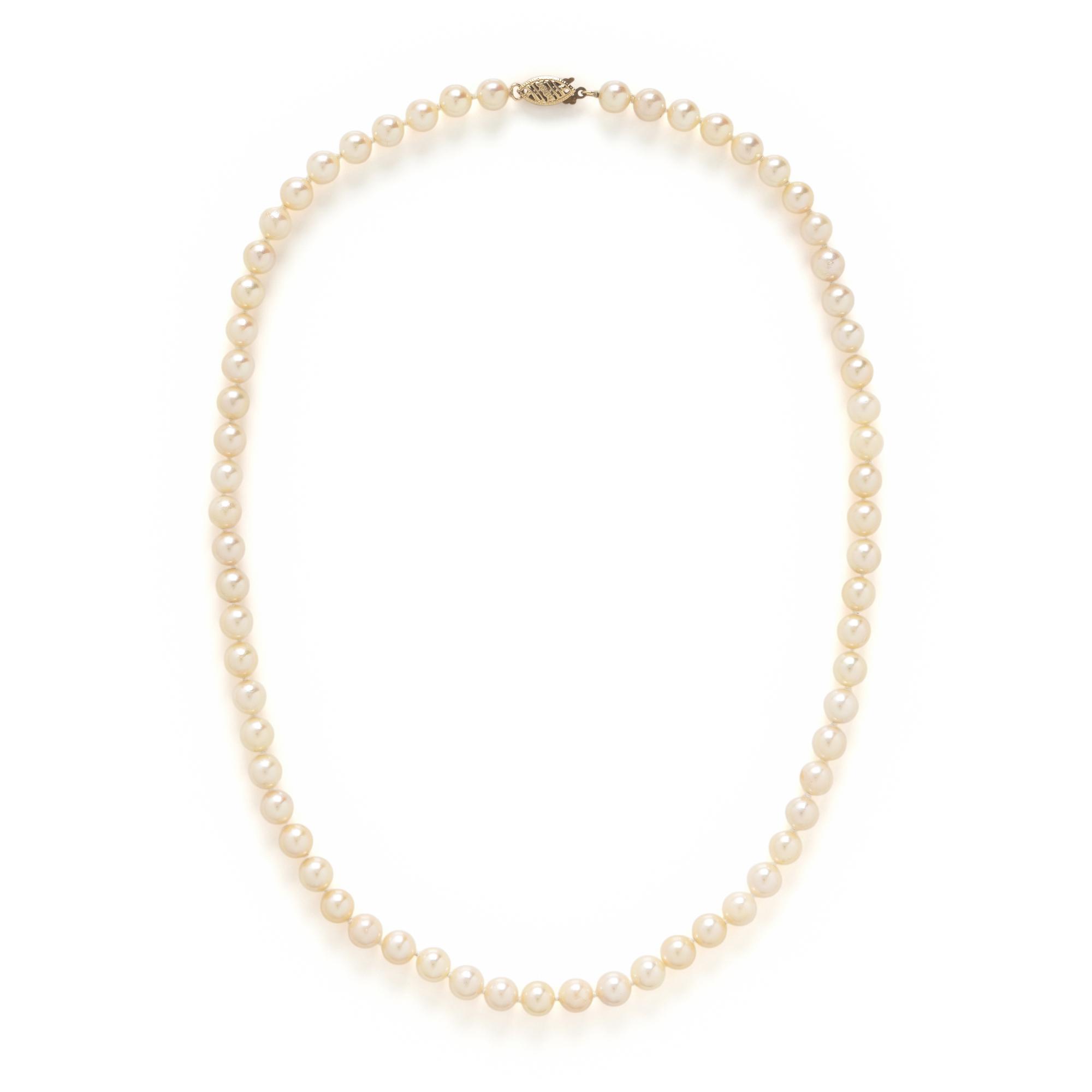 Cultured Pearl Necklace and Earrings