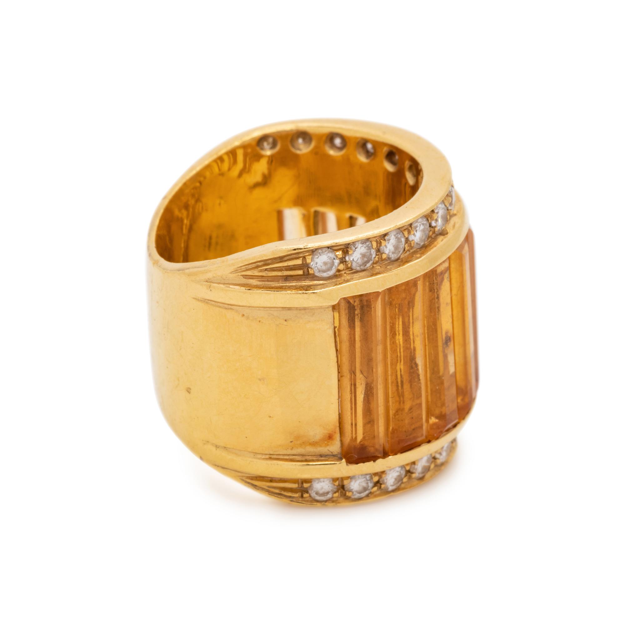 CITRINE AND DIAMOND RING