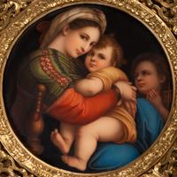 A Continental Porcelain Plaque After Raphael's Madonna della Sedia