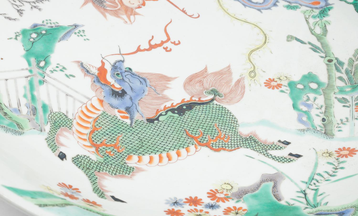A Large Famille Verte Porcelain Charger