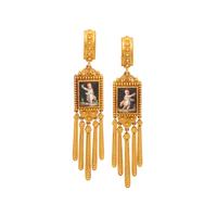 FRENCH, ARCHAEOLOGICAL REVIVAL, YELLOW GOLD AND PORTRAIT MINIATURE SET