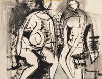 Georgeta-Gigi Aramescu Anderson, (Romanian-American, 1910-1994), A group of 4 works: Two Figures, Five Figures, Four Figures, and Four