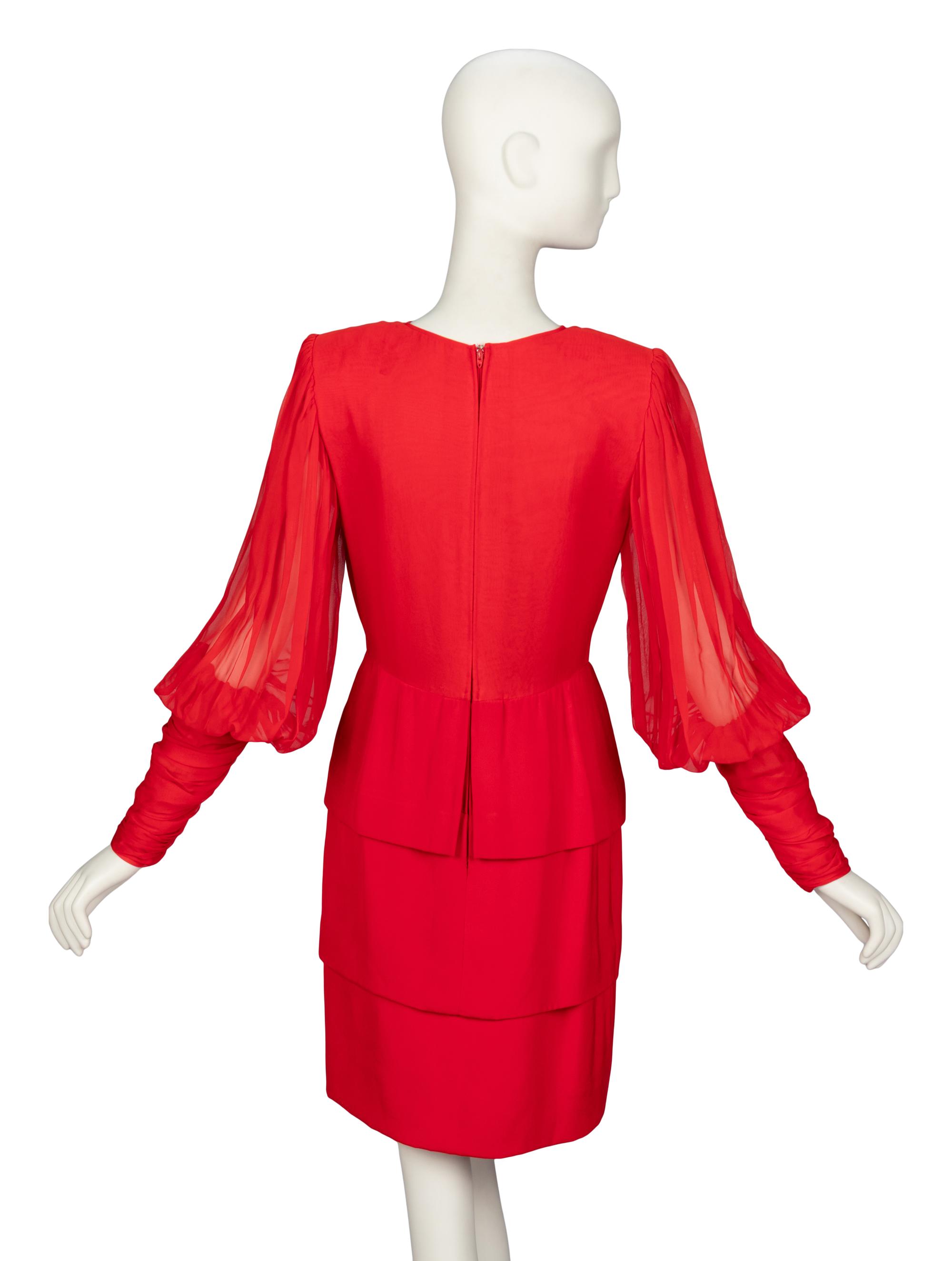 Galanos, Chiffon Cocktail Dress