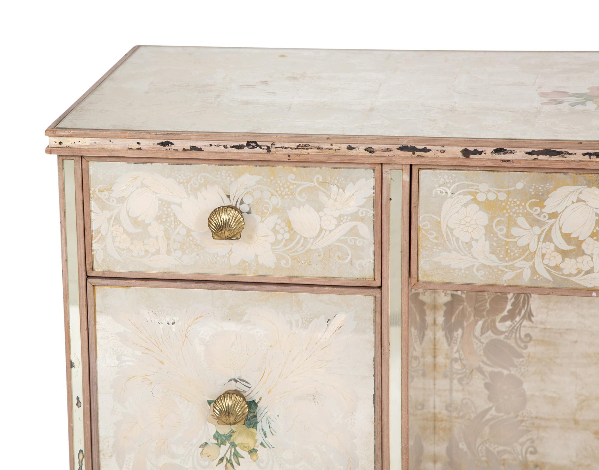 A French Eglomise Mirrored Desk