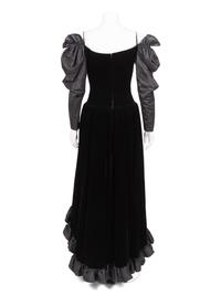Givenchy Haute Couture Velvet and Moiré Dress, 1970-80s