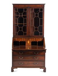 A George III Mahogany Bureau Bookcase