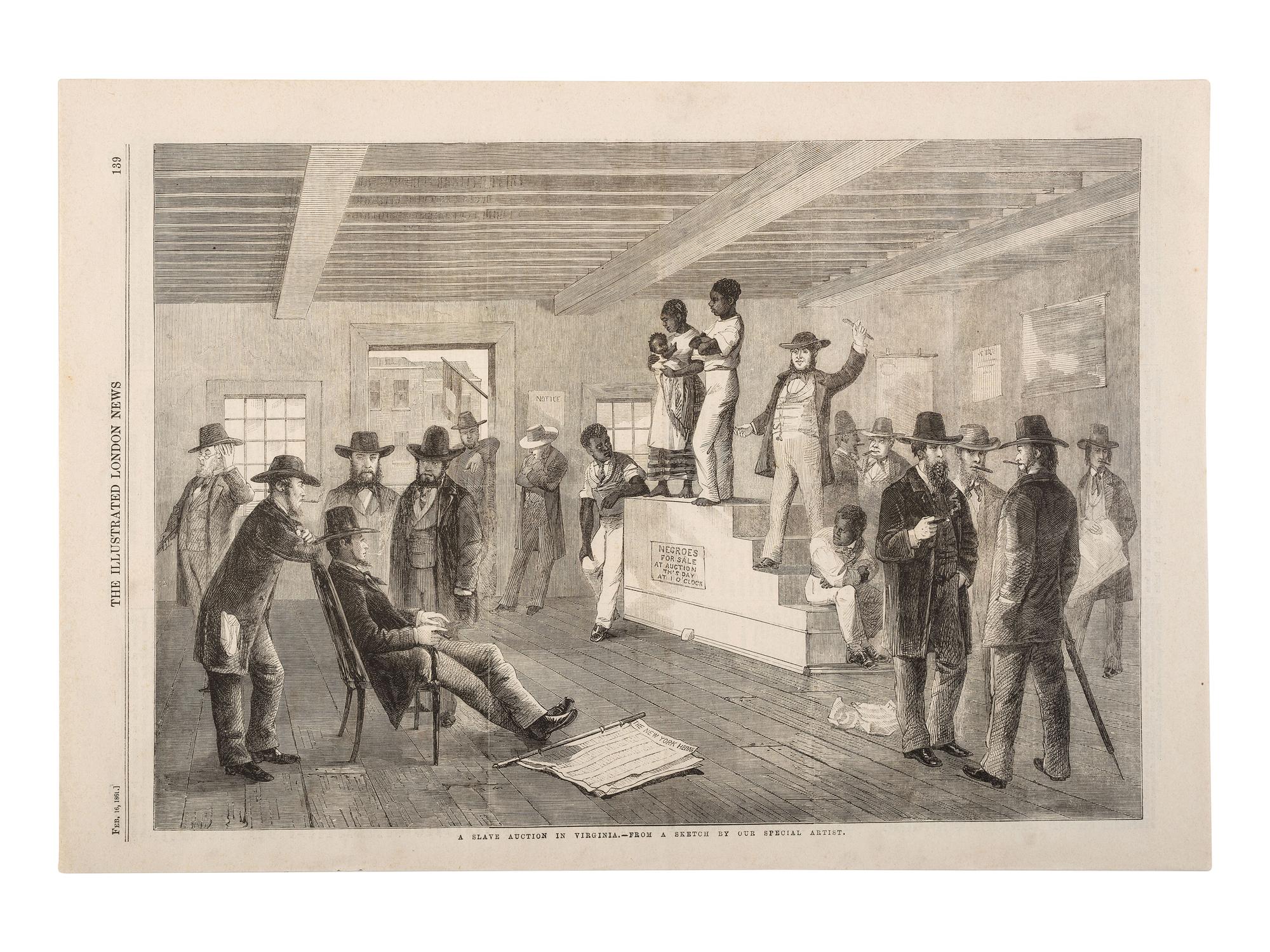 [CIVIL WAR]. A group of engravings presenting scenes and subjects mostly related to enslavement and the Civil War.