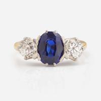 An 18K Yellow Gold, Diamond, and Sapphire Tiffany & Co. Ring Early Tiffany & Co., c.1900