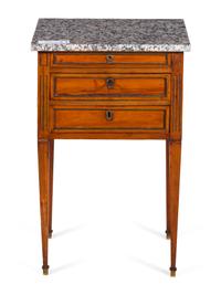 A Directoire Style Marble-Top Side Cabinet