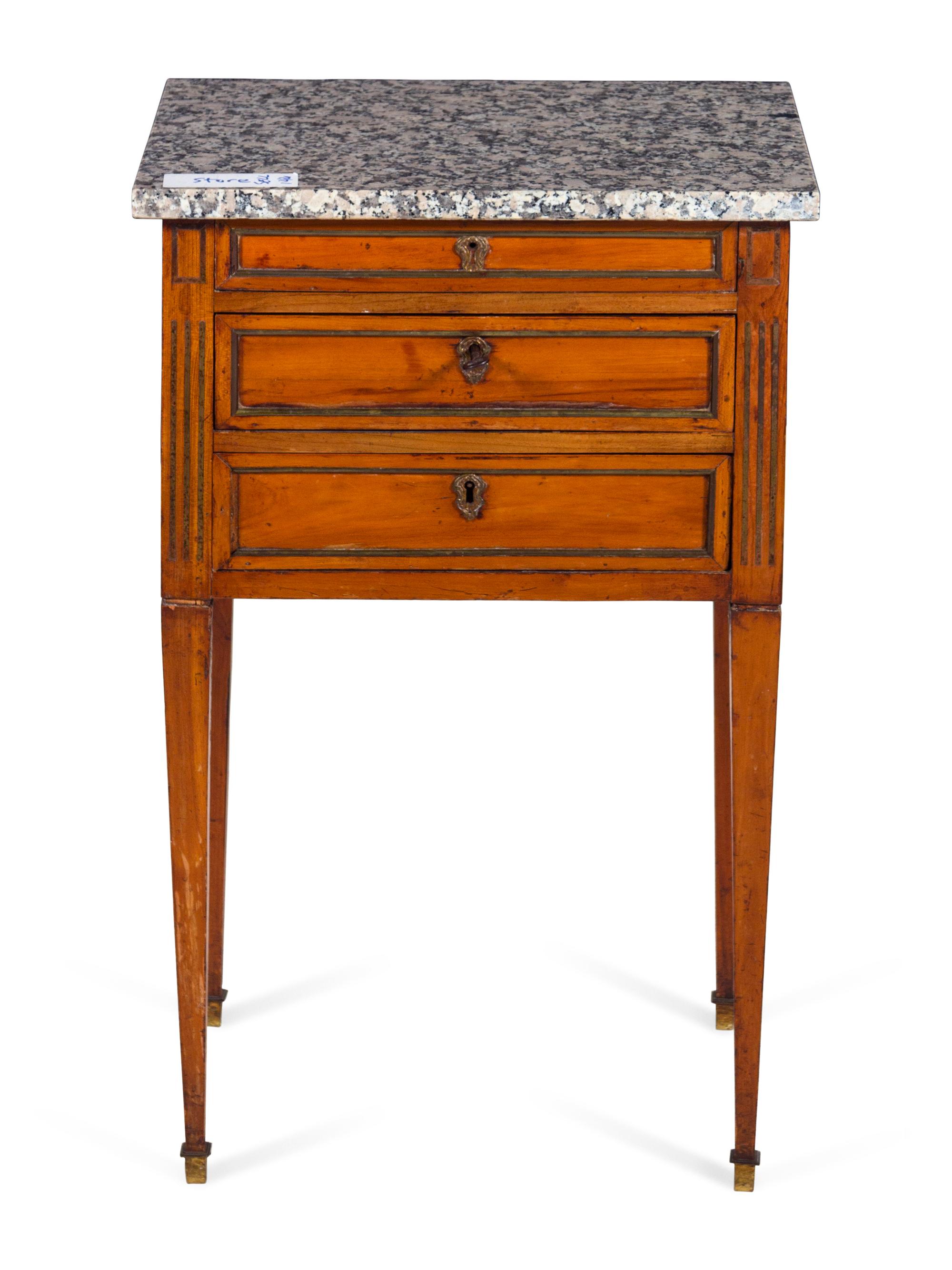 A Directoire Style Marble-Top Side Cabinet