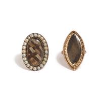 VICTORIAN, TWO YELLOW GOLD MOURNING RINGS