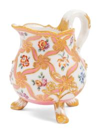 A Sèvres Pink-Ground Porcelain Footed Cream Jug ( Pot-à-Lait 'à Trois Pieds', 3ème Grandeur )