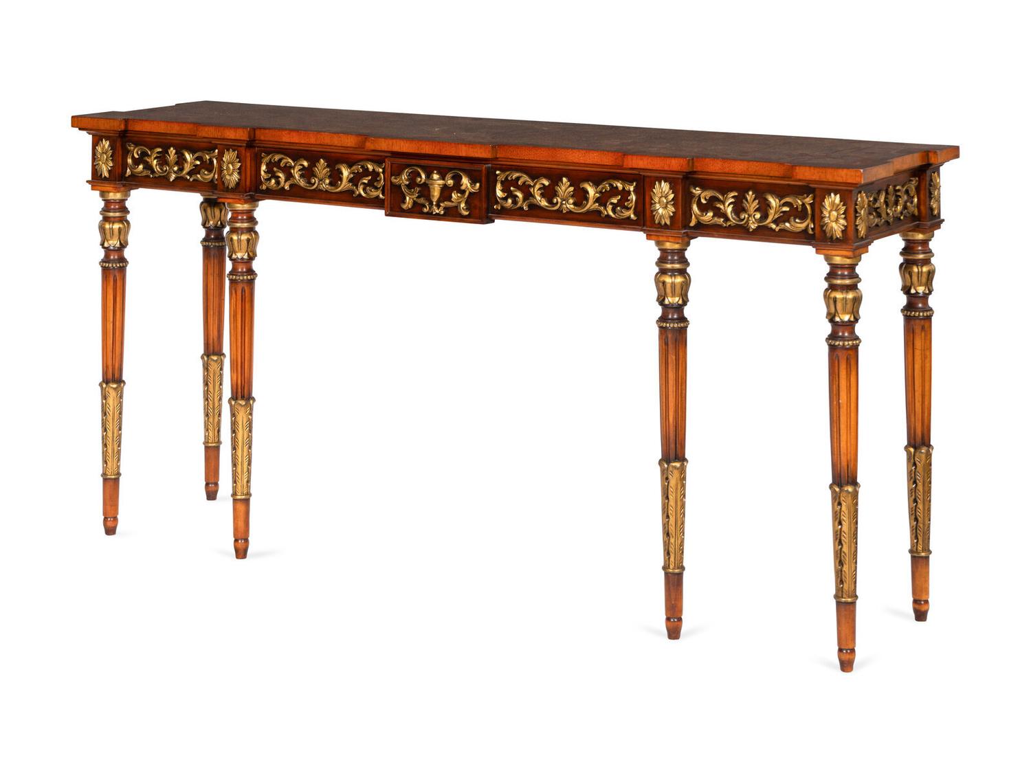 A Karges Louis XVI Style Parcel Gilt Console Table