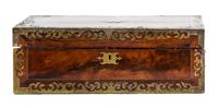 A Victorian Brass-Inlaid Mahogany Lap Desk Width 20 inches. — 19TH CENTURY