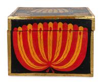 A Classical Paint Decorated and Ebonized Magician's Box