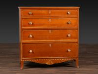 A Federal Fan and Barber Pole Inlaid Cherrywood Chest of Drawers