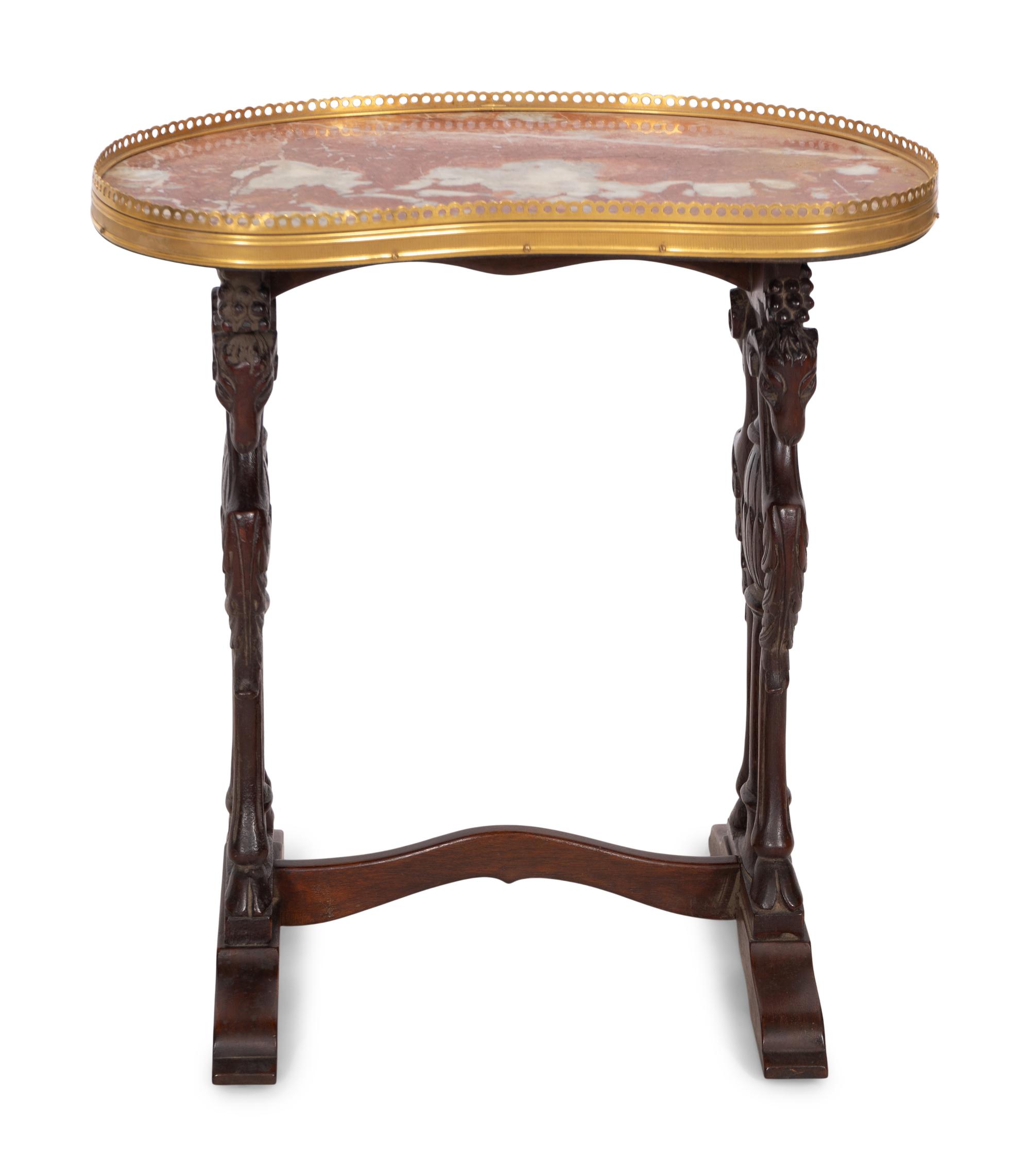 A Diminuitive Continental Carved Mahogany Side Table