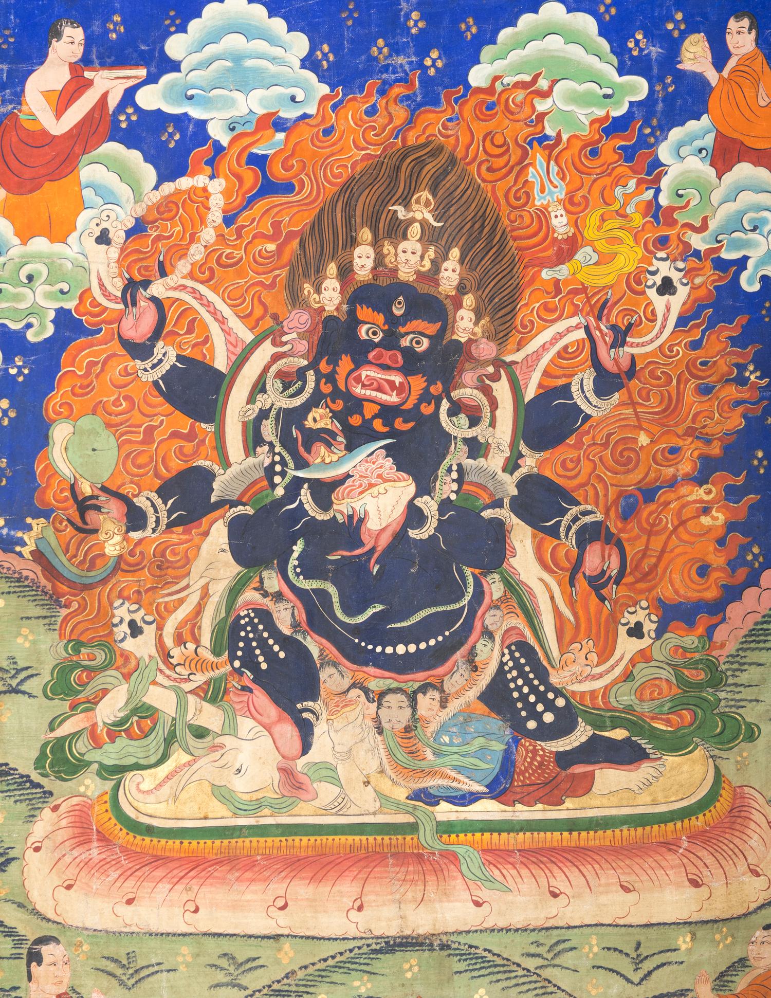 A Sino-Tibetan Thangka Depicting Mahakala