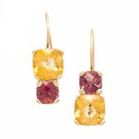 Yellow Gold and Multigem Earrings