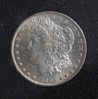 A United States 1882-CC GSA Uncirculated Morgan Silver Dollar