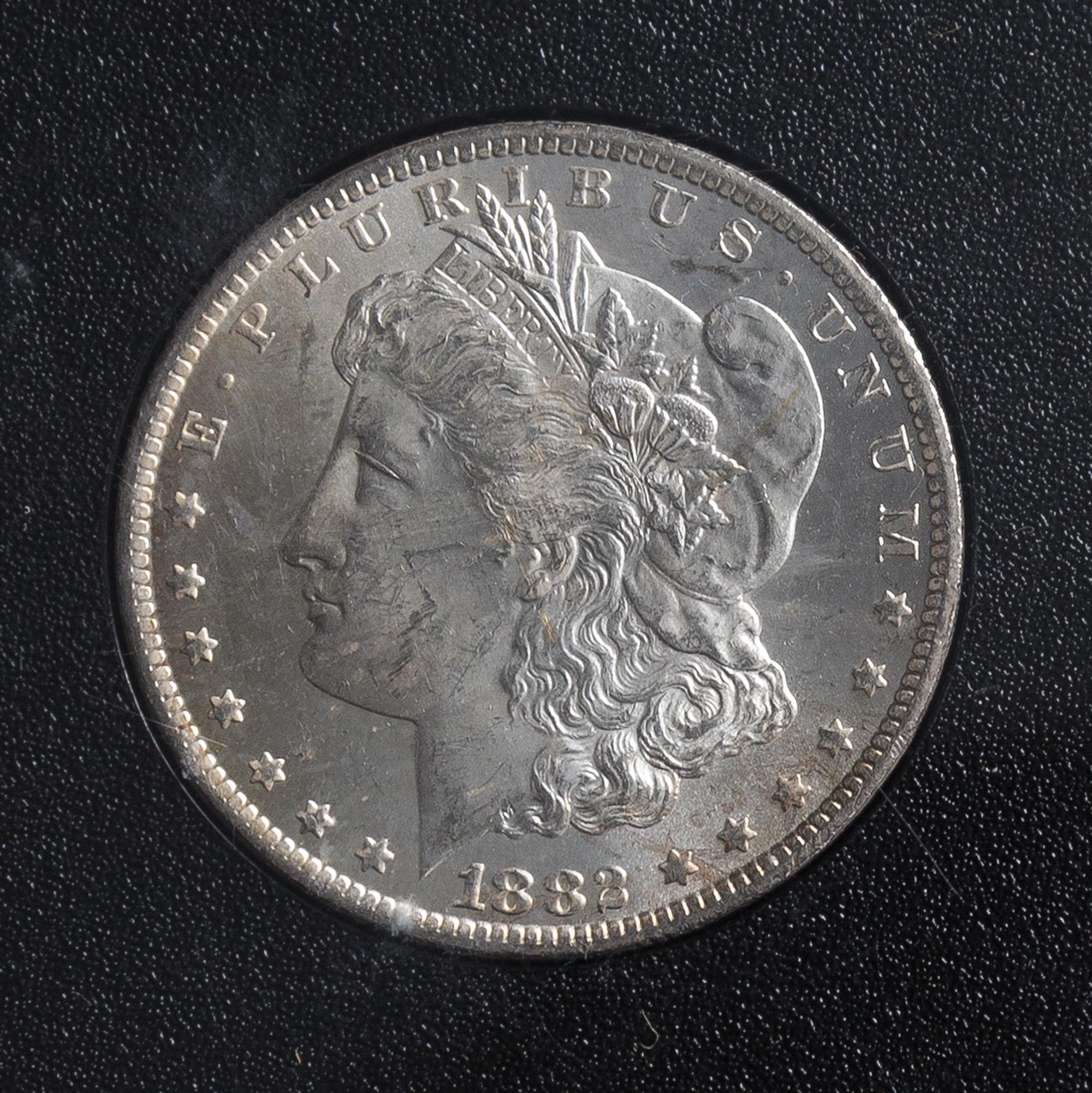 A United States 1882-CC GSA Uncirculated Morgan Silver Dollar