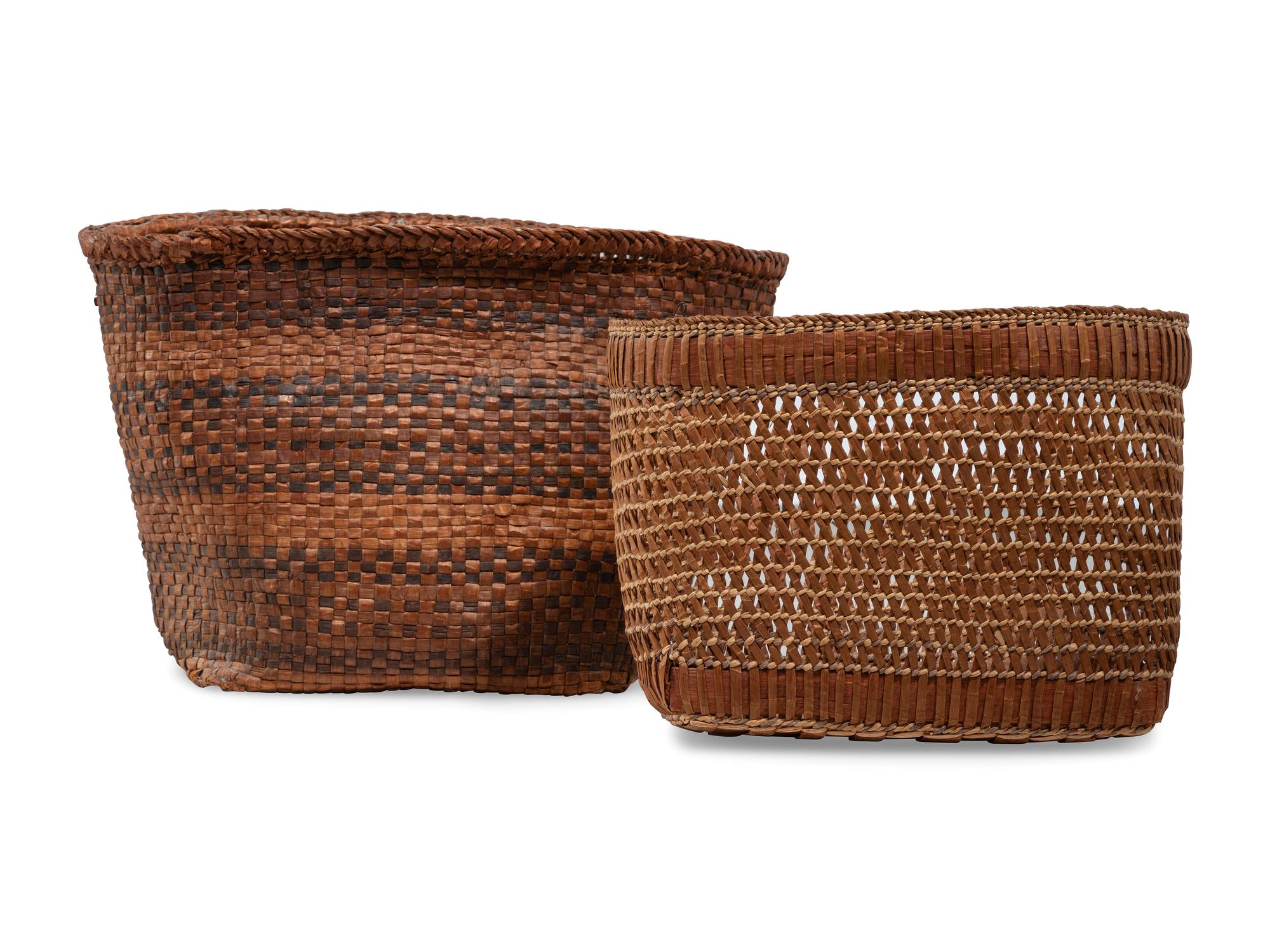 Northwest Coast Cedar Bark Plaited Baskets