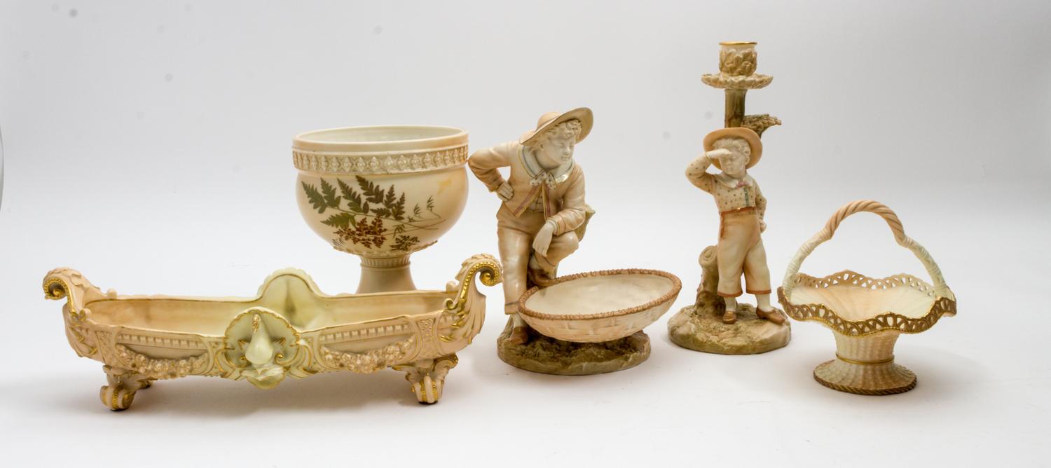 Five Royal Worcester Porcelain Articles Height of tallest 10 1/2 inches. — 19TH/20TH CENTURY