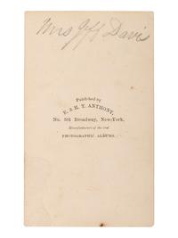 [DAVIS, Jefferson (1808-1889)]. 3 CDVs of Jefferson DAVIS, Varina DAVIS, and Alexander H. Stephens.